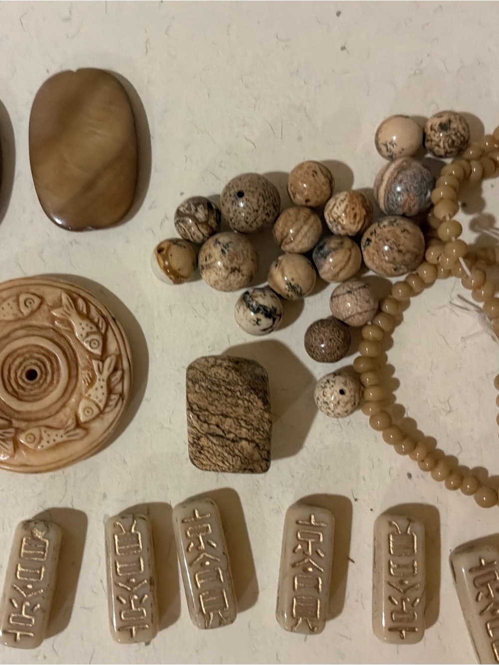 Semi prepared stone bead lot